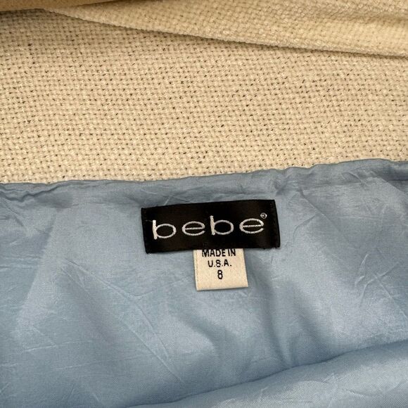 Bebe Women's Powder Blue Mini Skirt Size 8 Made in USA - Picture 4 of 7